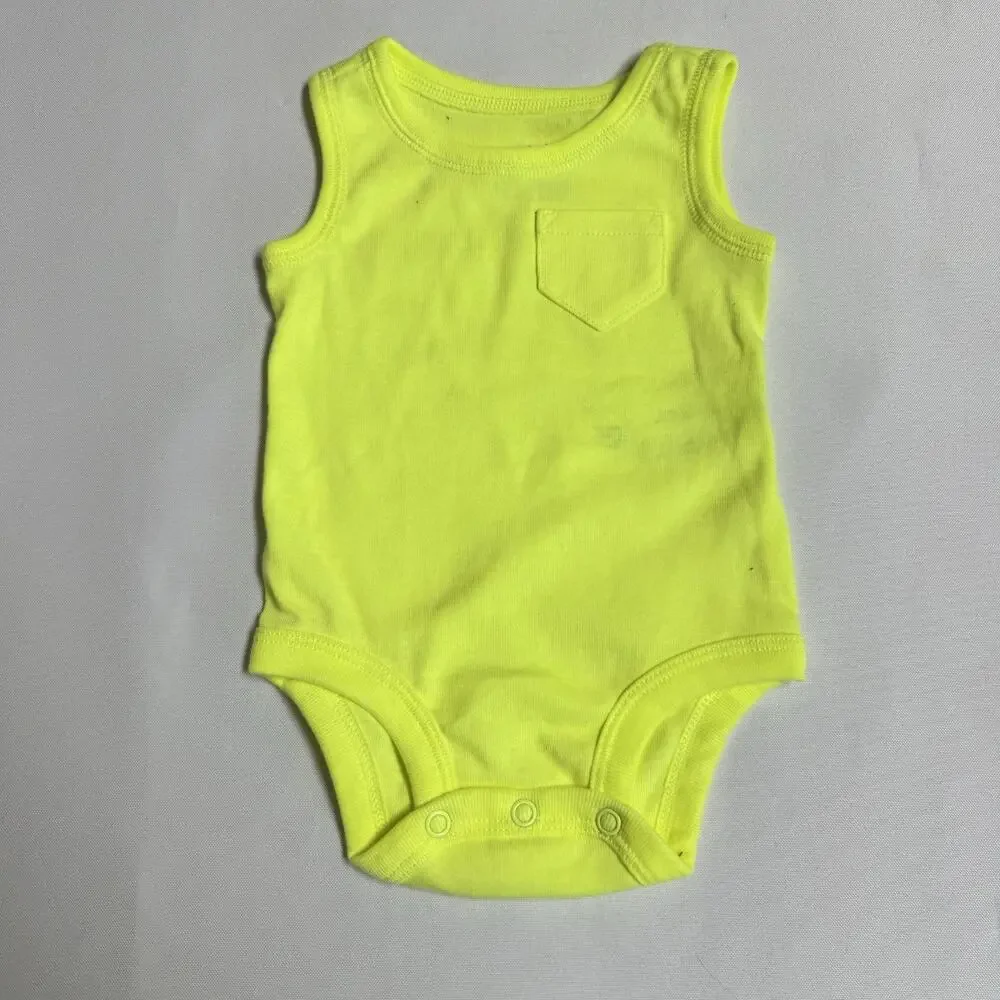 Carter's 'The Original Bodysuit' Sleeveless Infant Size 3 Months Neon Yellow